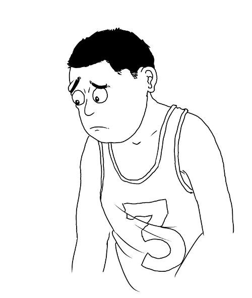 Sad basket ball player