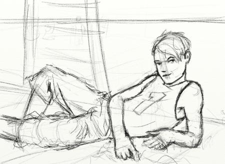 The Raft - poser pencil sketch